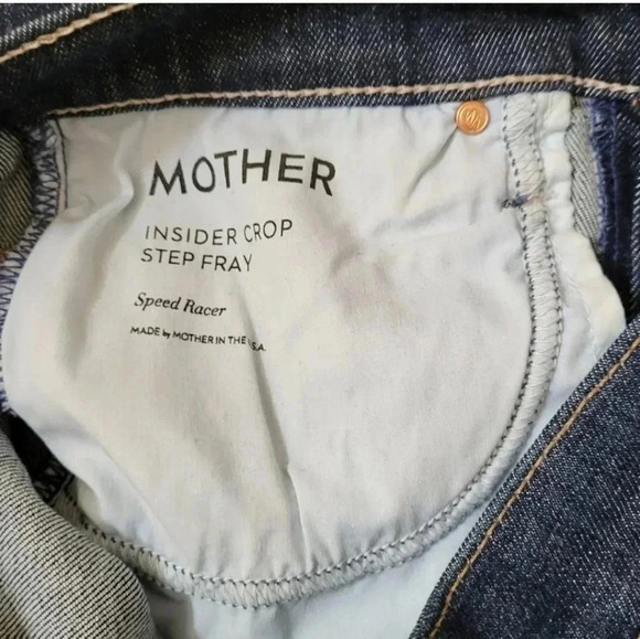 Mother The Insider Crop Step Fray in Speed Racer Raw Hem Flare Jeans(28) - Picture 14 of 16